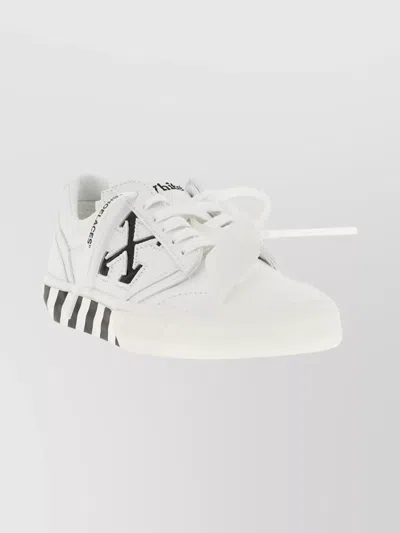 OFF-WHITE LOW-TOP SNEAKERS WITH STRIPED RUBBER SOLE