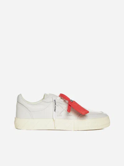 Off-white Low Vulcanized Leather Sneakers In Off White