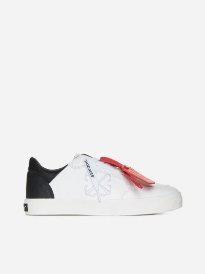 OFF-WHITE LOW VULCANIZED LEATHER SNEAKERS