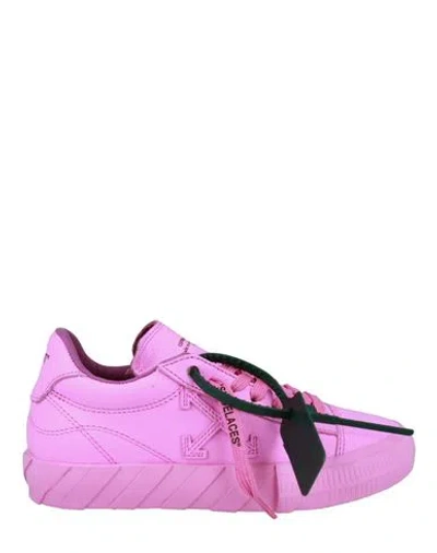 Off-white Low Vulcanized Leather Sneakers Woman Sneakers Pink Size 8 Calfskin, Polyester In Purple