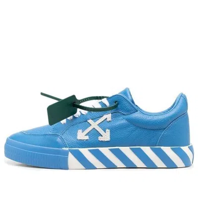 Off-white Low Vulcanized Leather Trainers 'blue White Green'