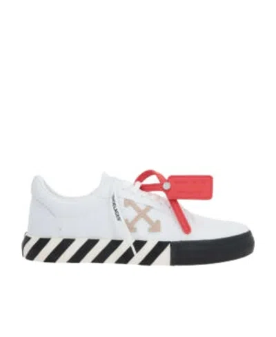 Off-white Low Vulcanized Outlined Leather Sneakers In White