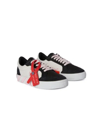 Off-white Kids' Low Vulcanized Panelled Trainers In Black