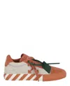OFF-WHITE LOW VULCANIZED SUEDE AND CANVAS SNEAKERS