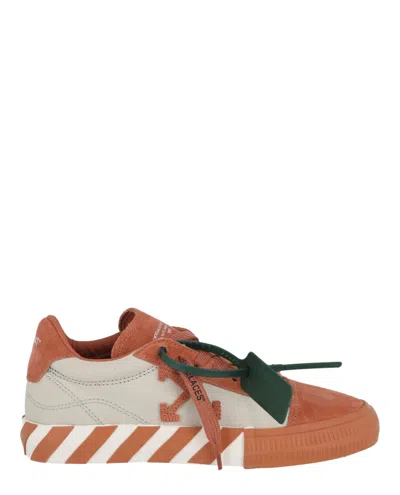 Off-white Low Vulcanized Suede And Canvas Sneakers In Multi