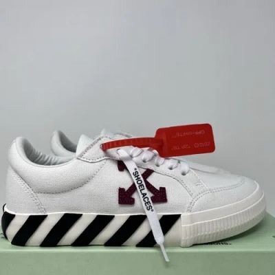 Pre-owned Off-white Low Vulcanized Women's Sneakers Size 39 Eu / 9 Us White Violet