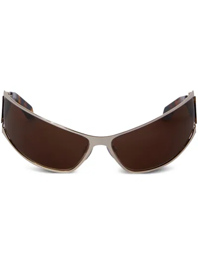 Off-white Luna Tortoiseshell Biker-style Sunglasses In Black