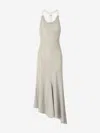 Off-white Lurex Maxi Dress In Neutral