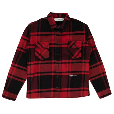 Pre-owned Off-white Luxury Check Button Down Shirt 'red'