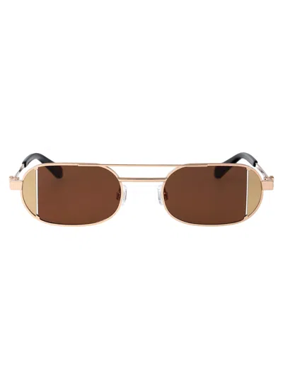 Off-white Lynn Sunglasses In Gold Brown