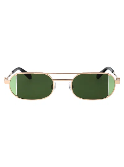 Off-white Lynn Sunglasses In Gold Green