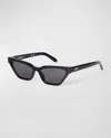 Off-white Sculpted Rectangle Sunglasses Uv Protection In 1007 Black Dark Grey