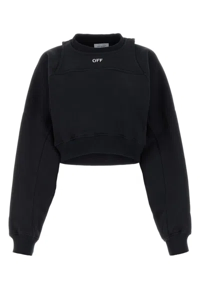 OFF-WHITE OFF WHITE BLACK COTTON SWEATSHIRT