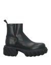 Off-white Chunky Sole Leather Boots With Elastic Side Panels In Black