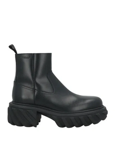 OFF-WHITE OFF-WHITE MAN ANKLE BOOTS BLACK SIZE 9 LEATHER