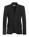 Off-white Virgin Wool Formal Vars Blazer With Logo Patch In Black