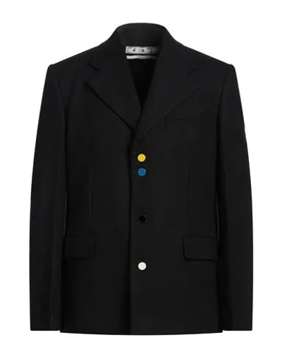 Off-white Man Blazer Black Size 42 Virgin Wool, Polyamide