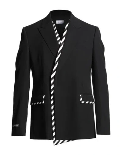 Off-white Man Blazer Black Size 44 Wool, Viscose