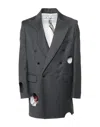 Off-white Man Blazer Grey Size 40 Virgin Wool, Elastane In Grey