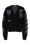 OFF-WHITE OFF WHITE MAN BLACK WOOL BLEND CARDIGAN