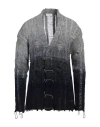 Off-white Distressed Effect Wool Cardigan With Beads Detail In Grey