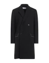 Off-white Double-breasted Zip Around Virgin Wool Coat In Black