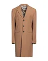 Off-white Man Coat Camel Size 42 Polyester, Virgin Wool In Beige
