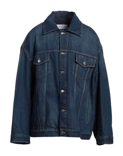 Off-white Man Denim Outerwear Blue Size L Cotton