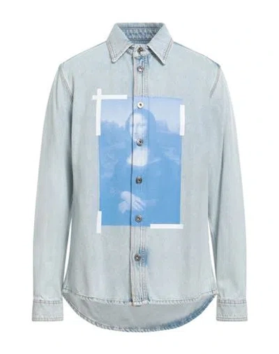 Off-white Man Denim Shirt Blue Size L Cotton