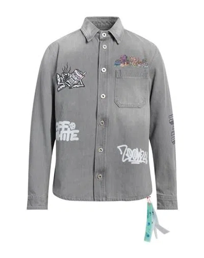 Off-white Man Denim Shirt Grey Size M Cotton