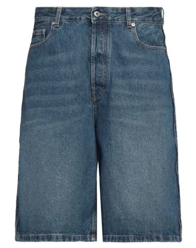 Off-white Man Denim Shorts Blue Size 34 Cotton