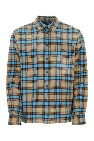 OFF-WHITE OFF WHITE MAN EMBROIDERED FLANNEL SHIRT