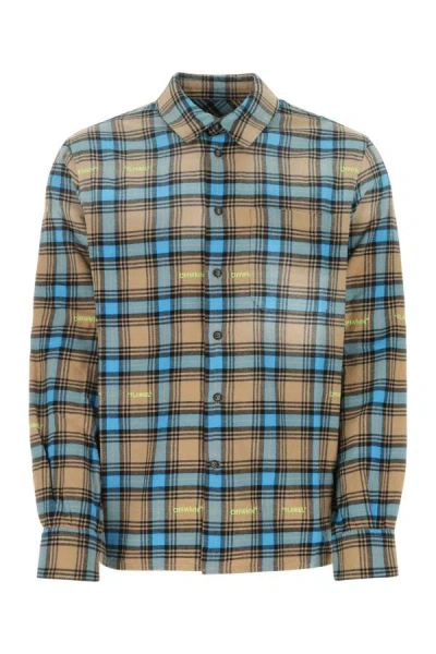 Off-white Cotton Flannel Shirt In Beige