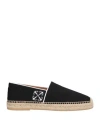 Off-white Anglette Arrow-embroidered Espadrilles In Black