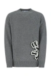 OFF-WHITE OFF WHITE MAN GREY WOOL OVERSIZE SWEATER