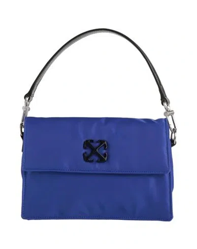Off-white Man Handbag Bright Blue Size - Textile Fibers, Leather In Metallic