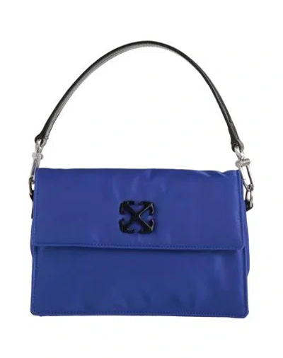 Off-white Man Handbag Bright Blue Size - Textile Fibers, Leather In Blue