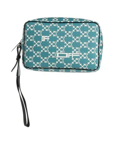 Off-white Man Handbag Deep Jade Size - Leather In Green