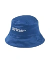Off-white Solid Color Cotton Twill Drill Bookish Bucket Cap In Blue