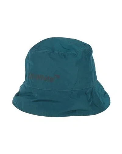 Off-white Man Hat Deep Jade Size Onesize Polyester In Green