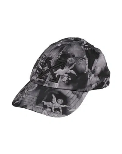 Off-white Man Hat Grey Size Onesize Polyamide In Black