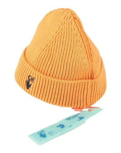 Off-white Man Hat Orange Size Onesize Wool, Polyester In Yellow