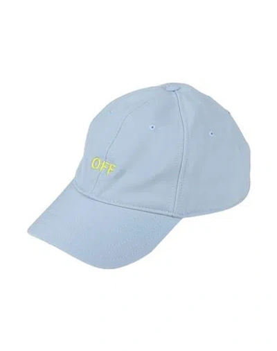 Off-white Man Hat Sky Blue Size L Virgin Wool, Elastane