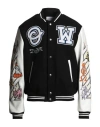 Off-white Logic Patch Varsity Jacket In Black