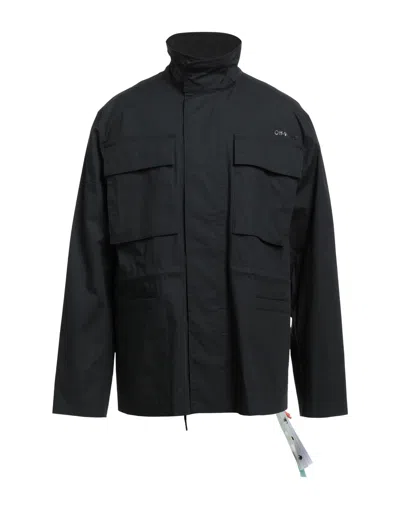 Off-white Man Jacket Black Size L Cotton, Polyethylene
