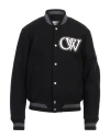 Off-white Off White "varsity" Bomber Jacket In Black