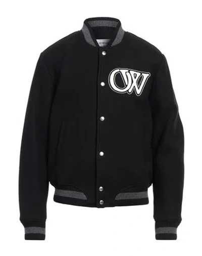 Off-white Off White "varsity" Bomber Jacket In Black