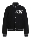 Off-white Off White "varsity" Bomber Jacket In Black
