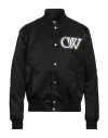 Off-white Off White Nylon Varsity Bomber Jacket In Black