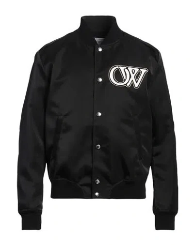 OFF-WHITE OFF-WHITE MAN JACKET BLACK SIZE M POLYIMIDE, WOOL, ACRYLIC, COTTON